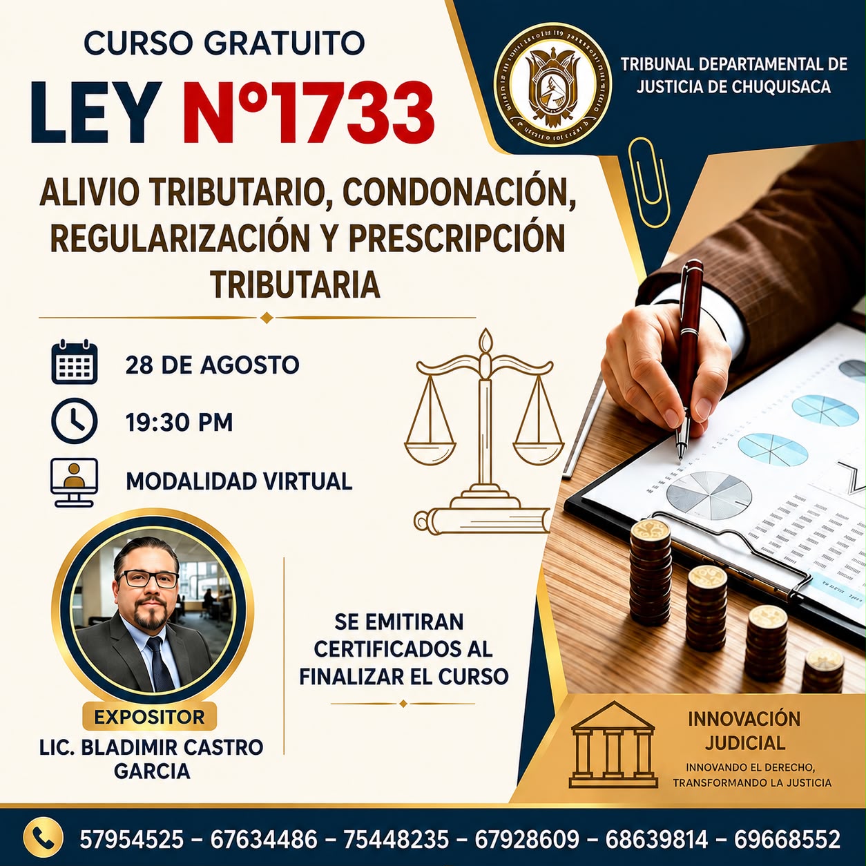 Flyer de ALIVIO TRIBUTARIO, CONDONACIÓN, REGULARIZACIÓN Y PRESCRIPCIÓN TRIBUTARIA