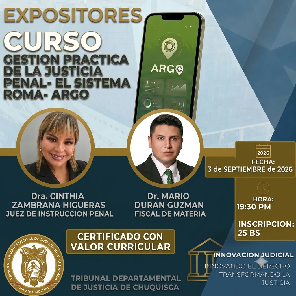 Flyer de GESTION PRACTICA DE LA JUSTICIA PENAL - ROMA ARGO
