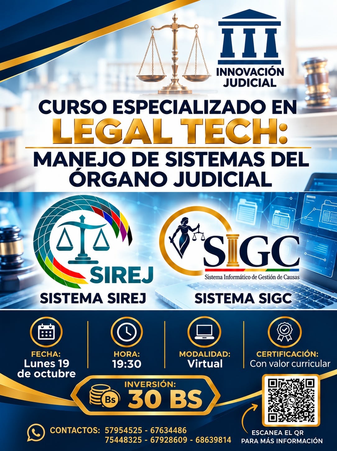 Flyer de MANEJO DE SISTEMAS DEL ORGANO JUDICIAL
